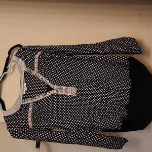 Skies Are Blue Black and White Pattern Blouse